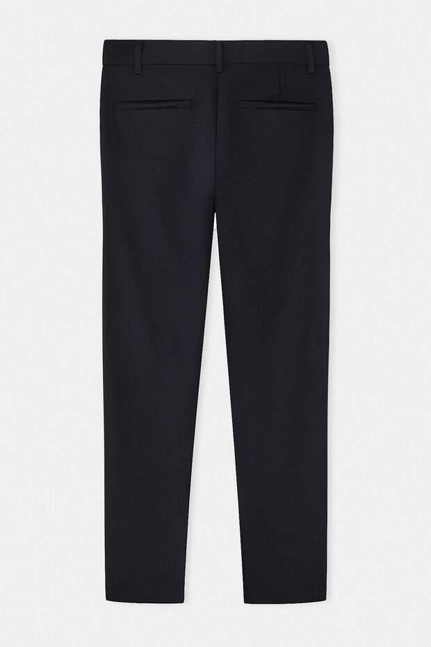 Lacivert Dar Kalıp/Slim Fit Boru Paça Yüksek Bel Yazlık Erkek Dokuma Pantolon TMNSS26PL00022 - 6