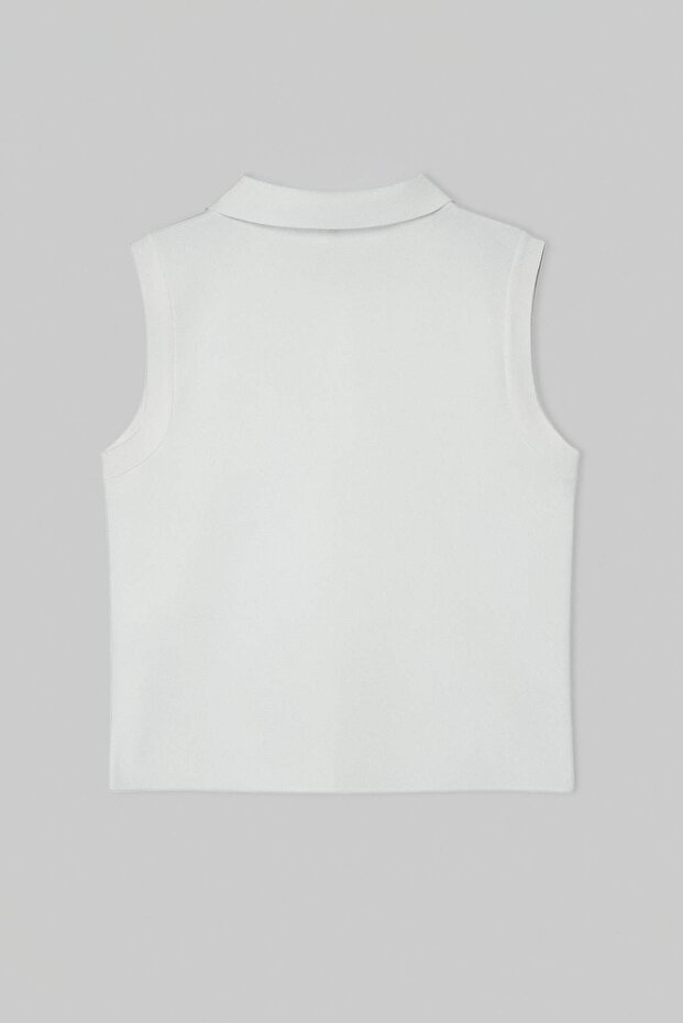Ekru Polo Yaka İnce Yazlık Triko Bluz TBBSS26AF00034 - 6