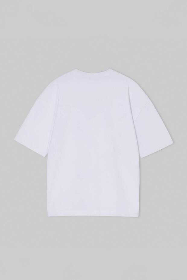 Büyük Beden Lacivert- Siyah-Beyaz 3 lü Paket  Oversize %100 Pamuk T-shirt TMNSS26BF00005 - 16