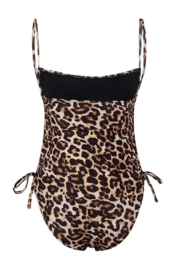 Leopar Desenli Kaplı 2'li Pareo Mayo Takım TBESS26MA00123 - 9
