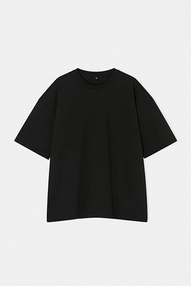 Büyük Beden Lacivert- Siyah-Beyaz 3 lü Paket  Oversize %100 Pamuk T-shirt TMNSS26BF00005 - 12