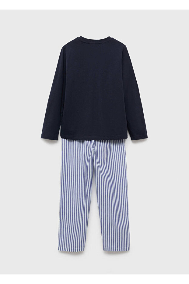 Gestreiftes langes Pyjama-Set - 4
