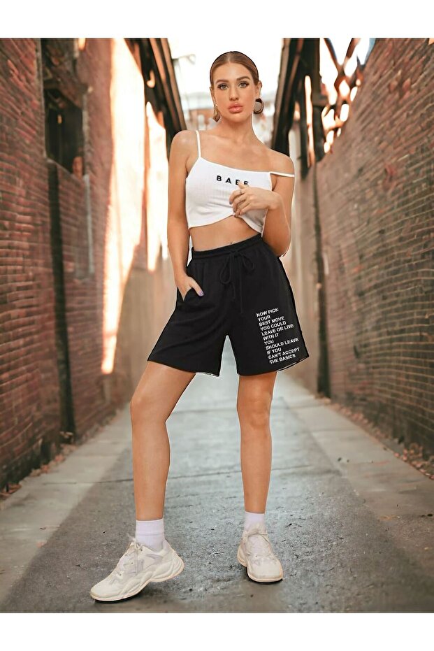PRINTED HIGH WAIST SHORTS