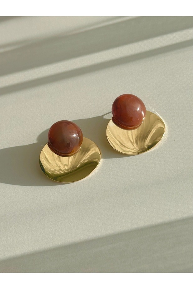 Women's Minimal Stone Metal Elegant Earrings