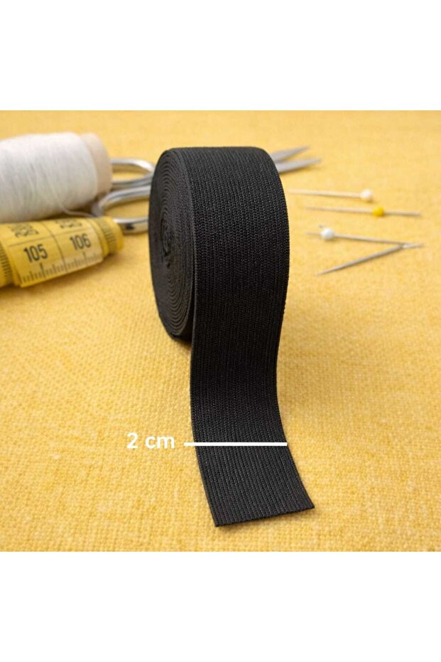 Black 2 cm Leg Socks and Waist Elastic 1 Pack 5 Meters