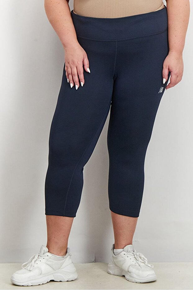 Women Fitted Training Capri Sweatpants, Navy