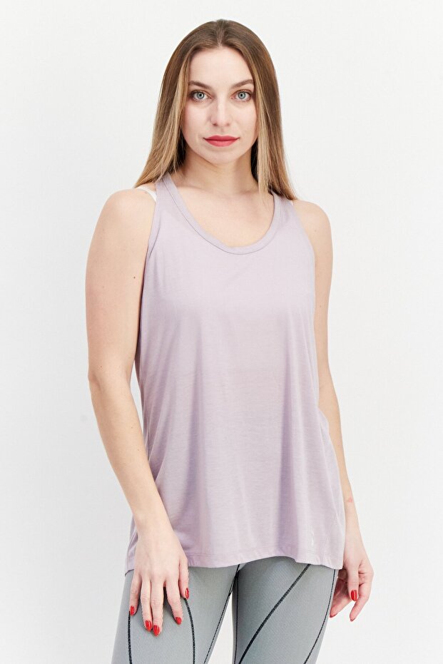 Women Dri Fit Sleeveless Training Tank Top, Mauve