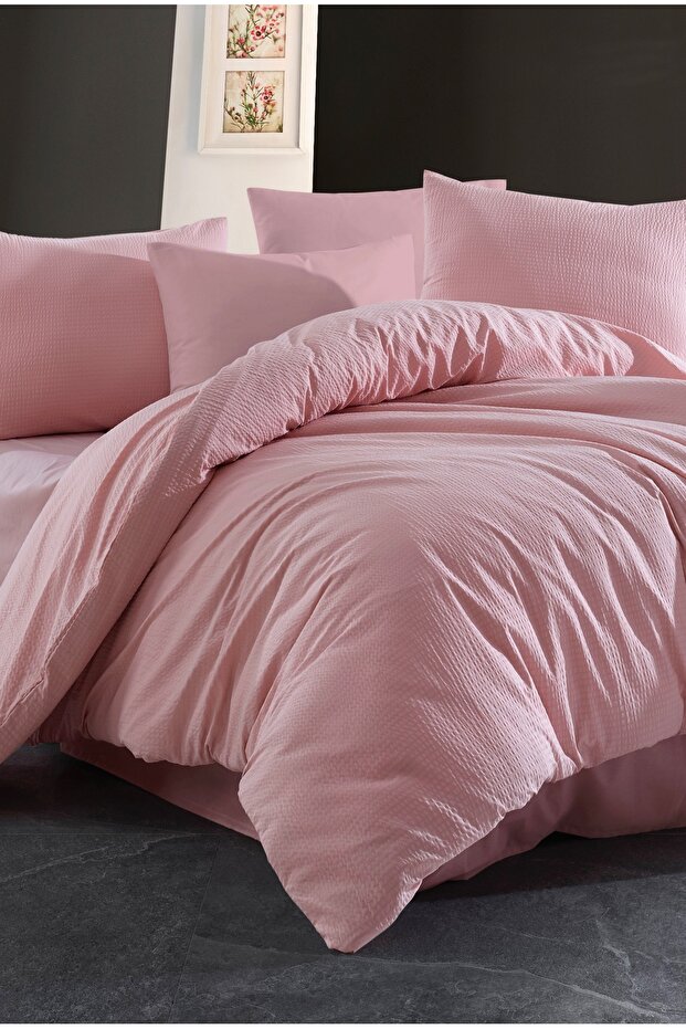 Gofre 100% Cotton Single Duvet Cover Set Powder | Sheets