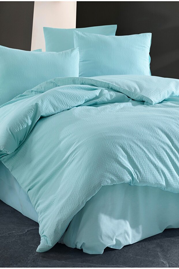 Gofre 100% Cotton Single Duvet Cover Set Mint | Sheets