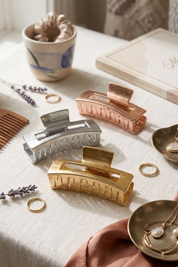 Women's Gold, Silver, Bronze 3-Piece Buckle Set