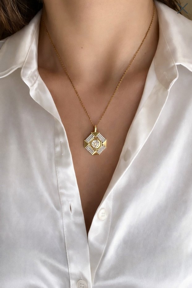 Vip Stainless Steel Pendant with Stone