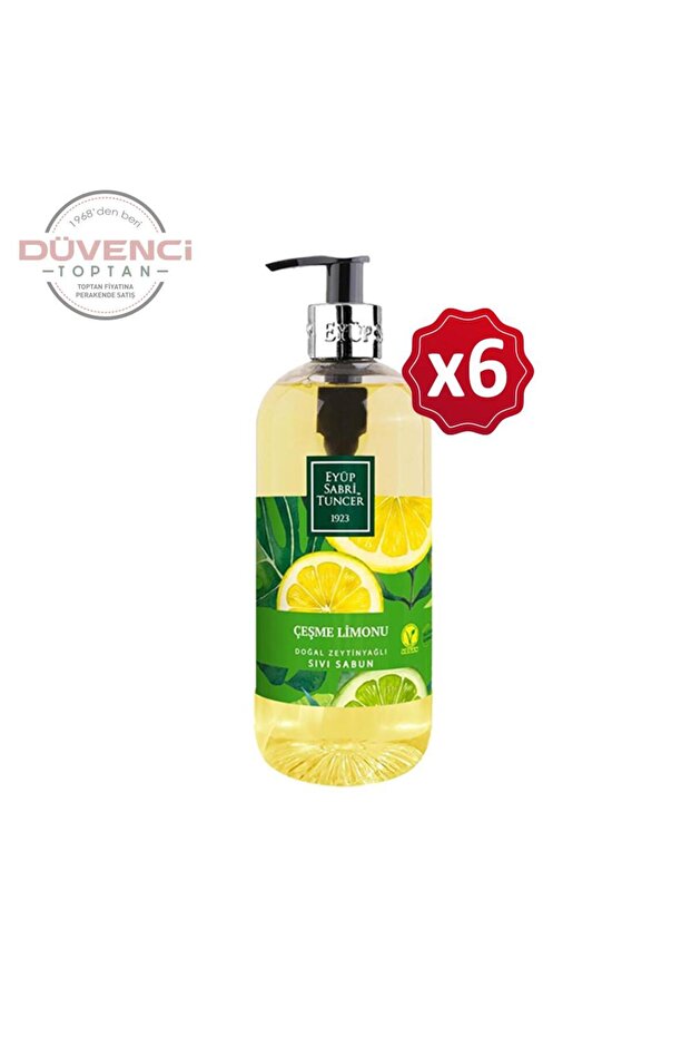 Natural Olive Oil Liquid Soap Çeşme Lemon 500 ml X 6 Pieces