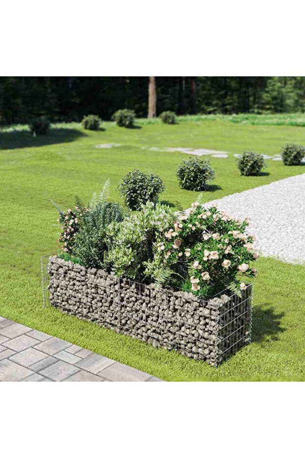 Gabion Raised Bed Galvanised Steel 180x50x50 cm