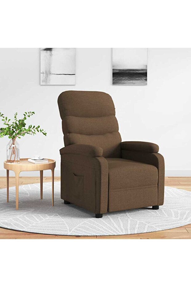 Recliner Chair Brown Fabric