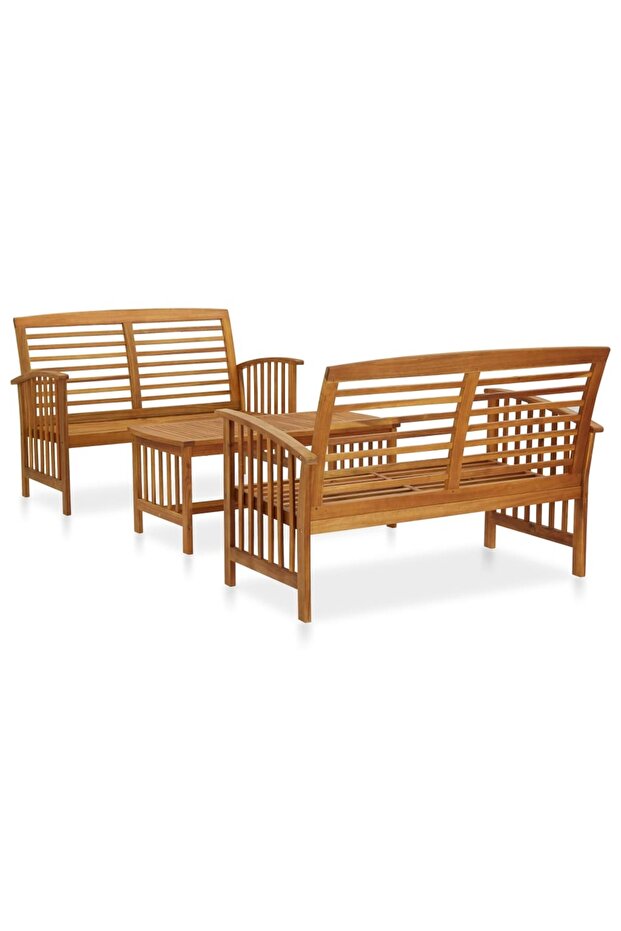 3 Piece Garden Lounge Set Solid Acacia Wood