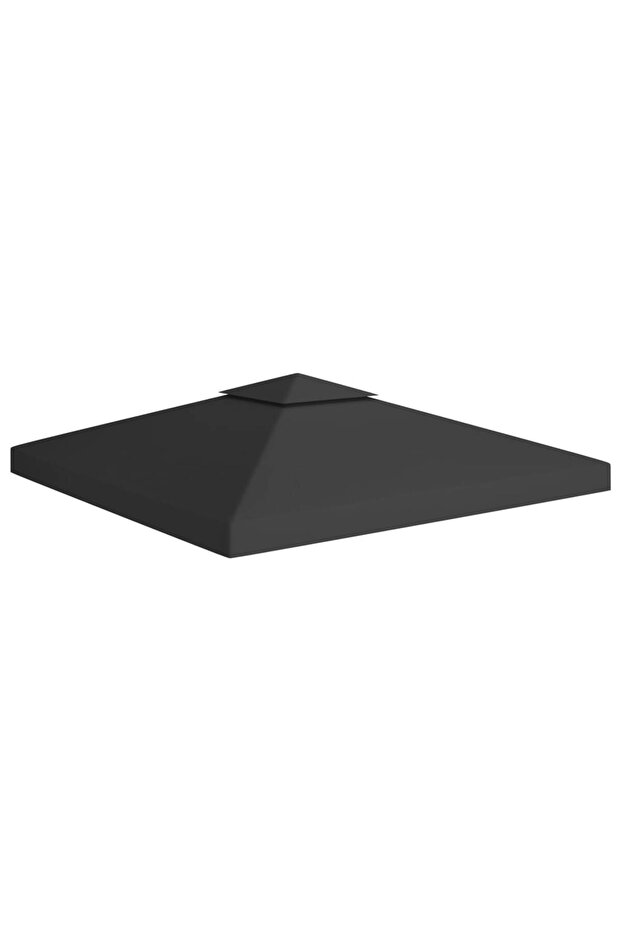 2-Tier Gazebo Top Cover 310 g/m² 3x3 m Black
