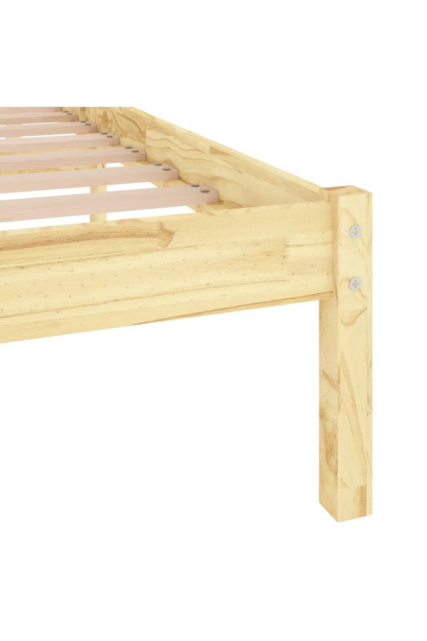 Bed Frame without Mattress Solid Wood King Size - 5