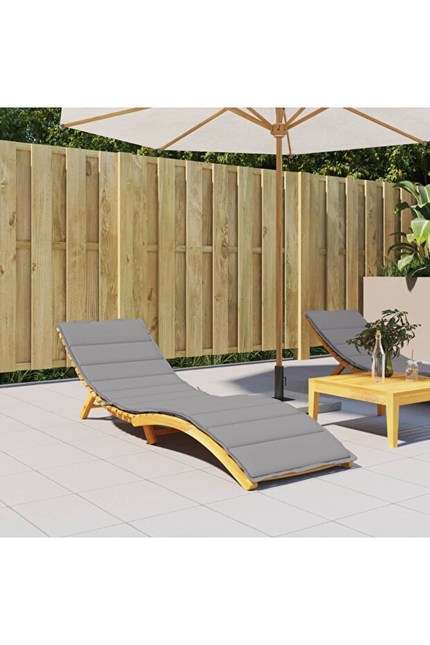 Sun Lounger Cushion Grey 200x70x3cm Oxford Fabric