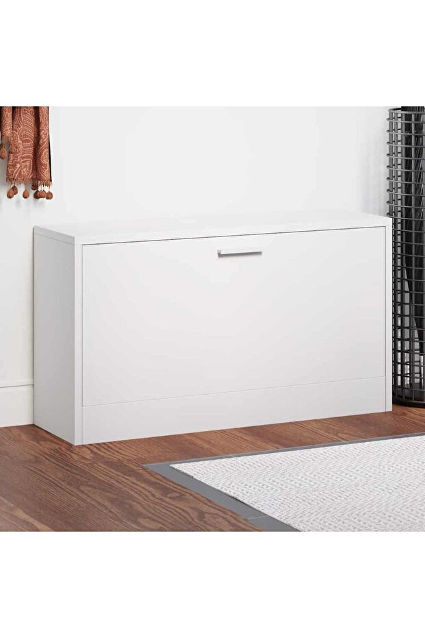 Shoe Storage Bench White 80x24x45 cm