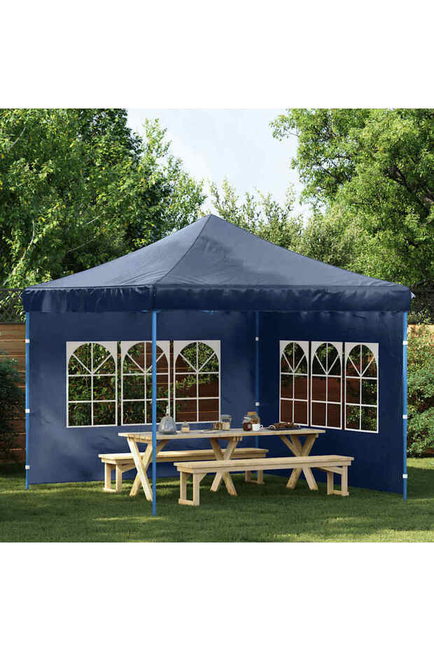 Partytent Sidewall 2 pcs with Window PE Blue