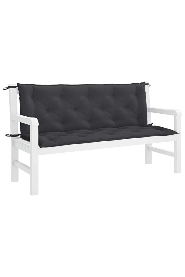 Garden Bench Cushion Black 180x(50+50)x7cm Oxford Fabric