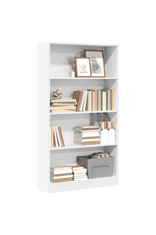 Bookcase White 80x24x143 cm Engineered Wood