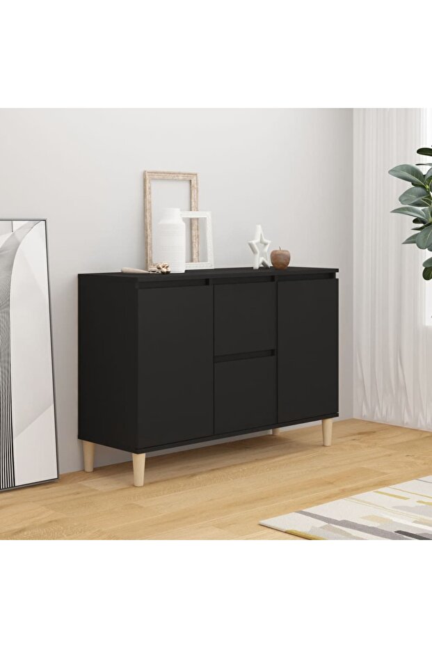 Sideboard Black 101x35x70 cm Engineered Wood