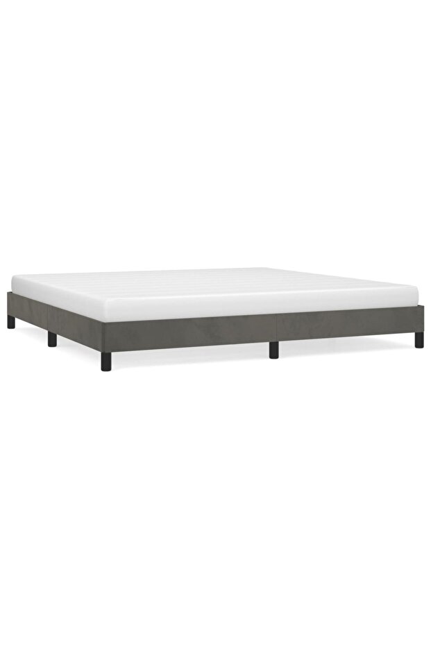 Bed Frame without Mattress Dark Grey 200x200 cm Velvet