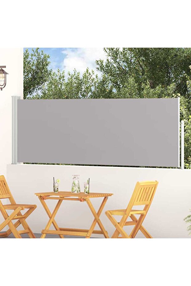 Patio Retractable Side Awning 100x300 cm Grey