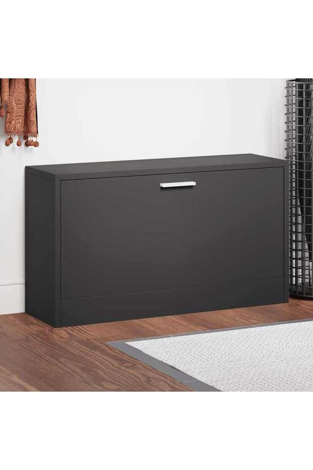 Shoe Bench Black 80x24x45 cm Engineered Wood