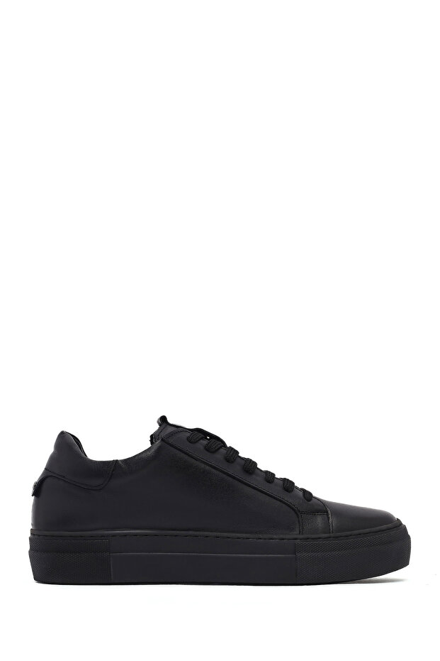 Women's Black Lace-Up Sneakers, Genuine Leather Sneaker 25Afd290018