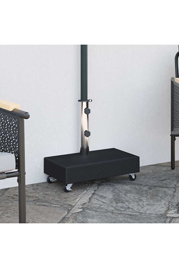 Umbrella Base | Black | Granite, Stainless Steel | Heavy Weight Endurance