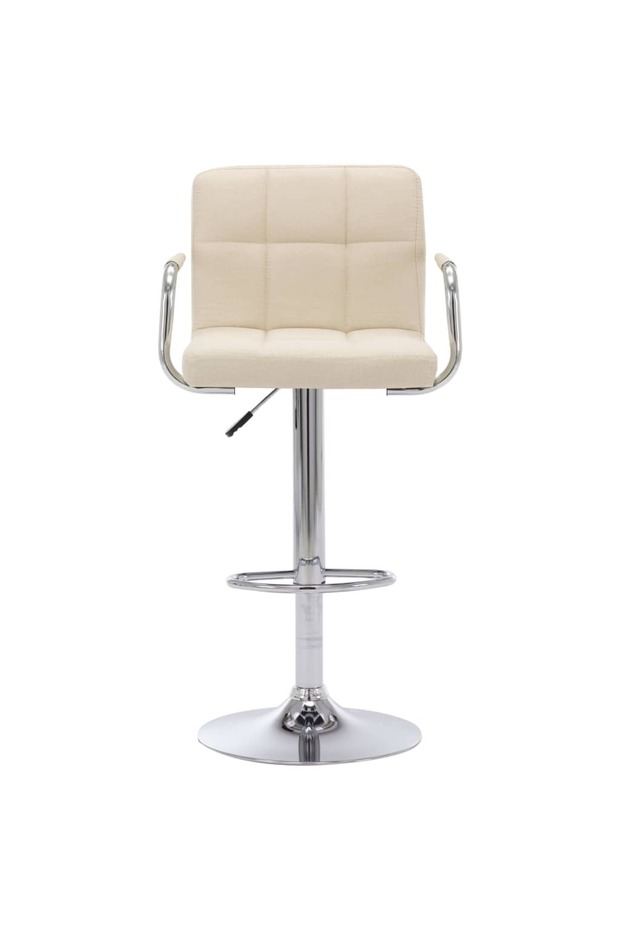 Bar Stools 2 pcs Cream Fabric - 2
