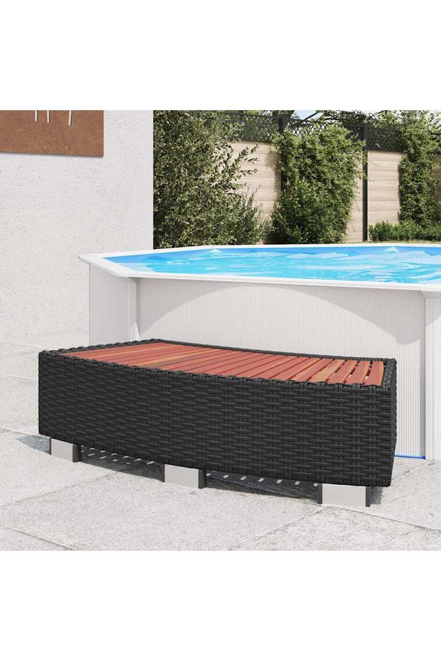 Spa Step Poly Rattan 92x45x25 cm Black