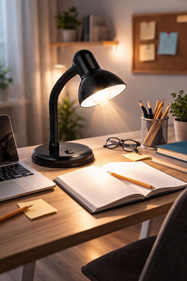 ANGDESİGN Venüs Spiralli Masa Lambası Siyah • Yön Ayarlı Modern Ofis & Çalışma Masası Lambası Gece Lambası Çocuk Odası Lambası Ders Çalışma Lambası Okuma Işığı