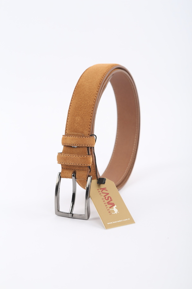 3.5 cm Tobacco Suede Original Leather Belt