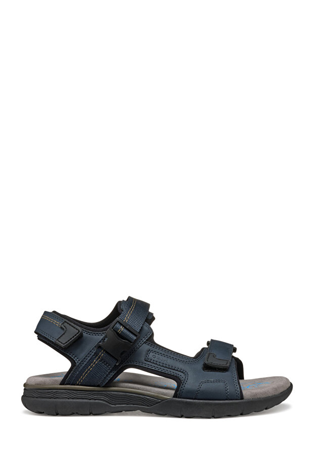 Men's Navy Blue U Spherica Ec5 B- Nbk Synt.Le Double Strap Fabric Sandals U55Elb000Ekc4002