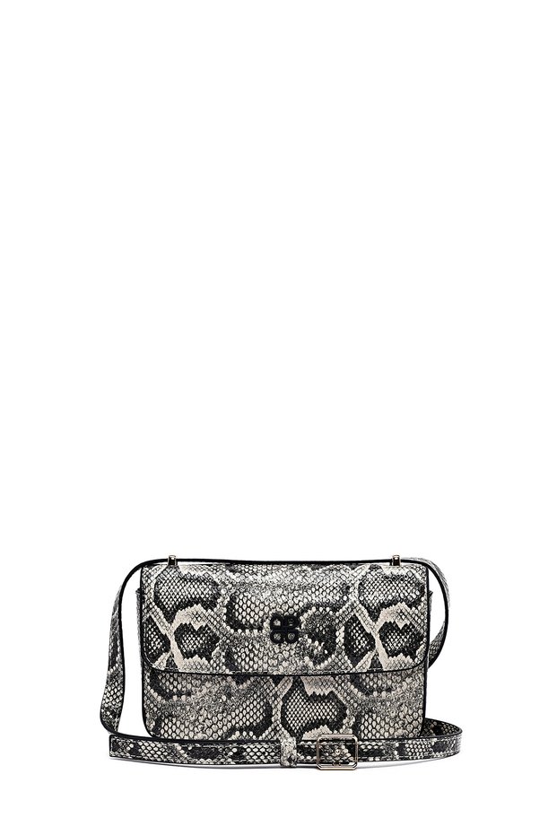 Women's Gray Long Strap Patterned Crossbody Bag 25Abd243526