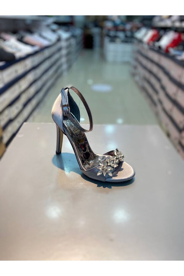 Milan Satin Stone Tape Evening Shoes