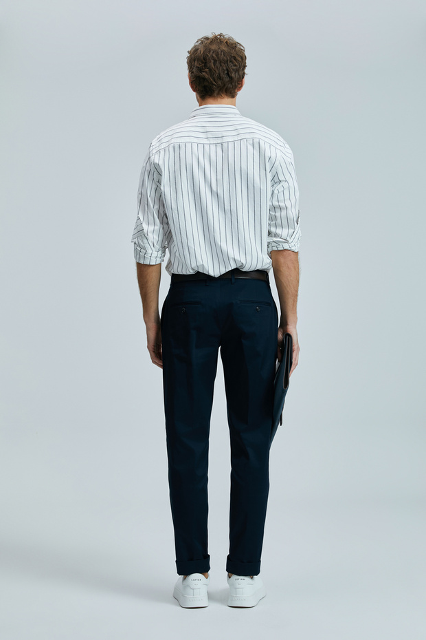 Nıcer Erkek Basic Gömlek Regular Fit Lacivert - 6