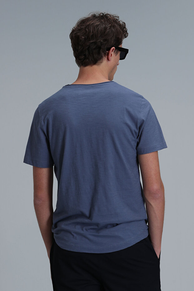 Junya Erkek Basic Tişört Gece Mavisi - 6