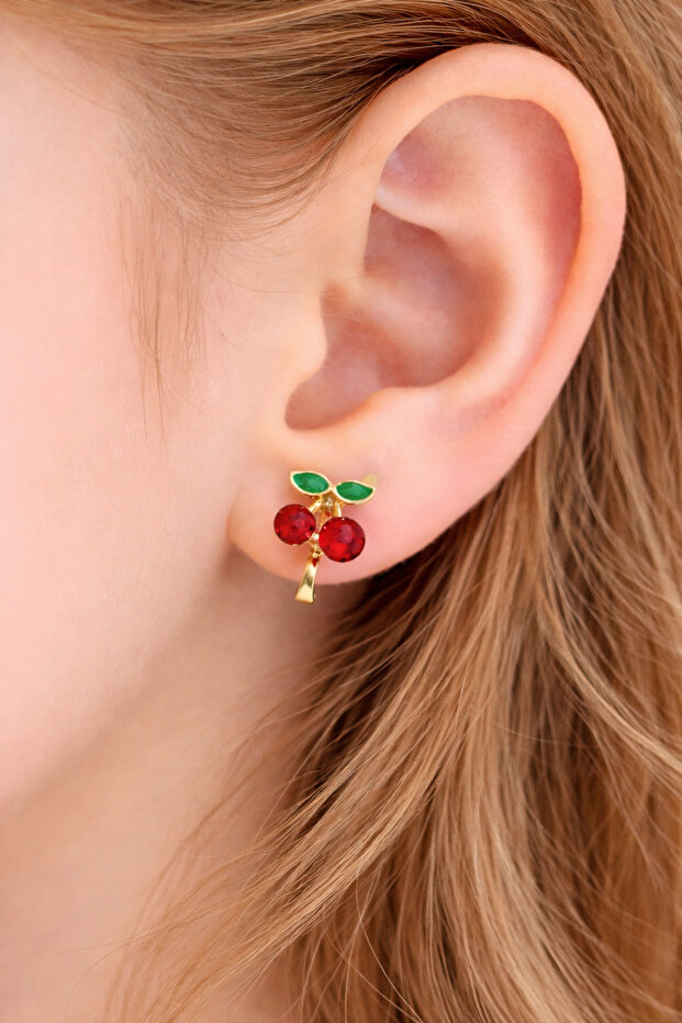 Cherry Clip-On (Clip-On) Children's Earrings for Non-Perforated Ears
