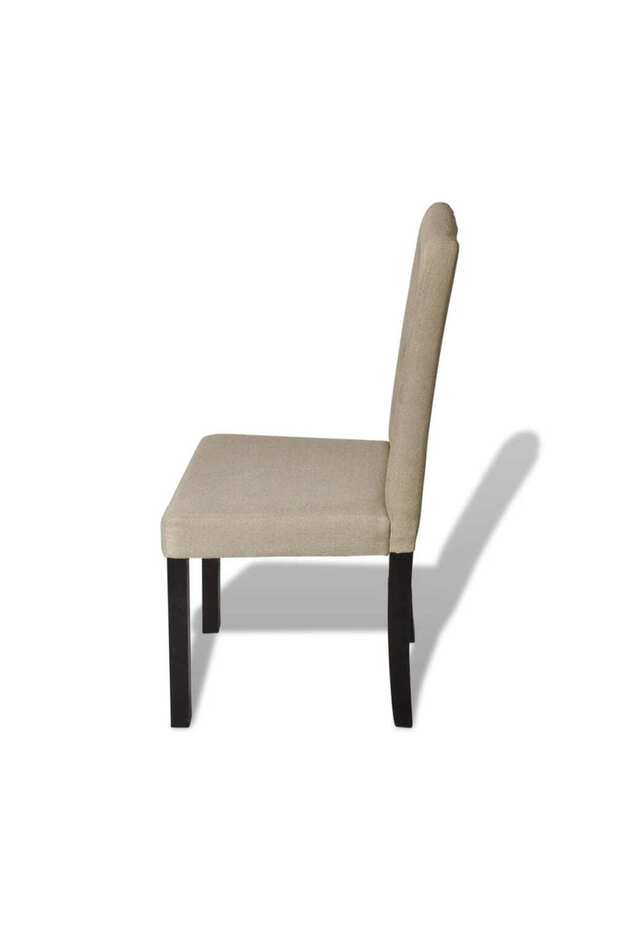 Scaune de bucătărie, 6 buc., cafeniu, material textil - 5