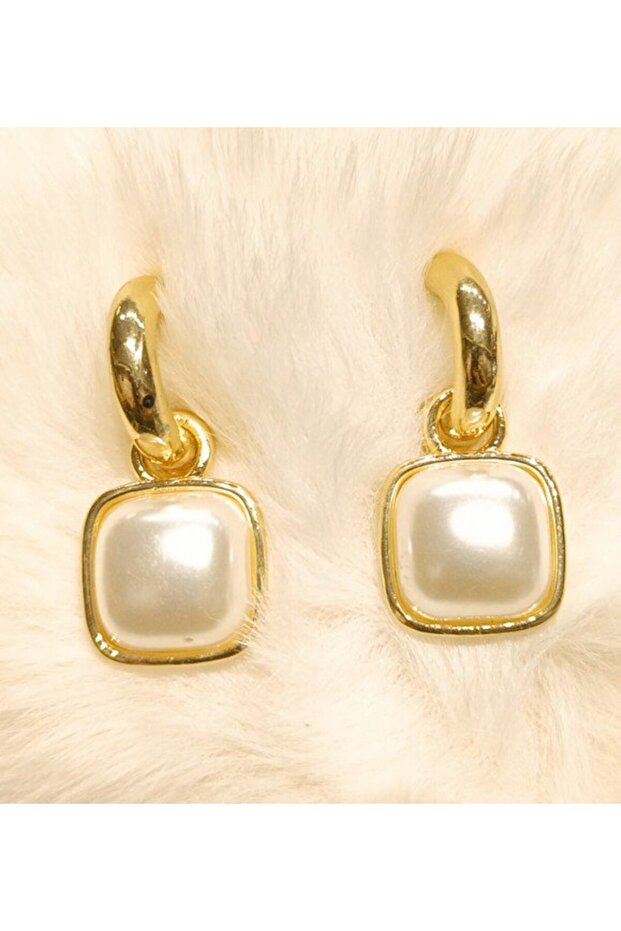 Showy Earrings with Stone Figures