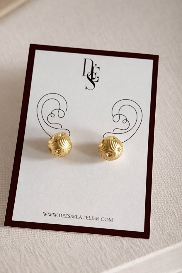 Gold Star Detail Orbis Earrings