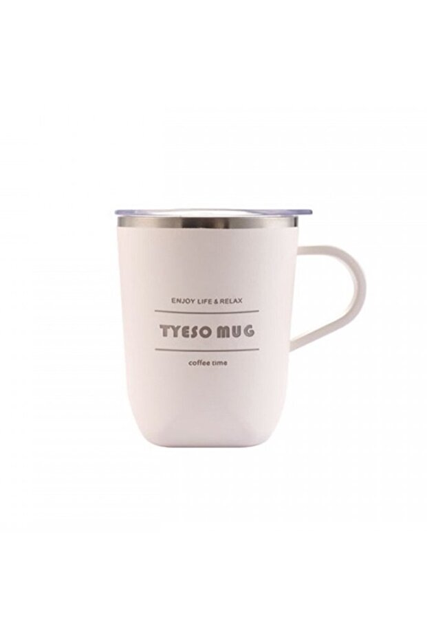 Cubic Mug Vacuum Stainless Steel Thermal with Lid 300ml White