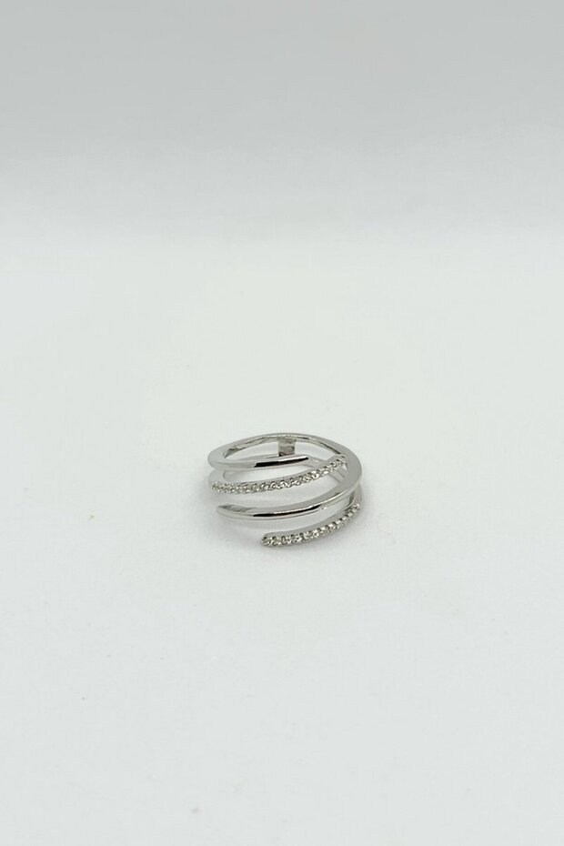 Silver Spiral Sparkle Ring