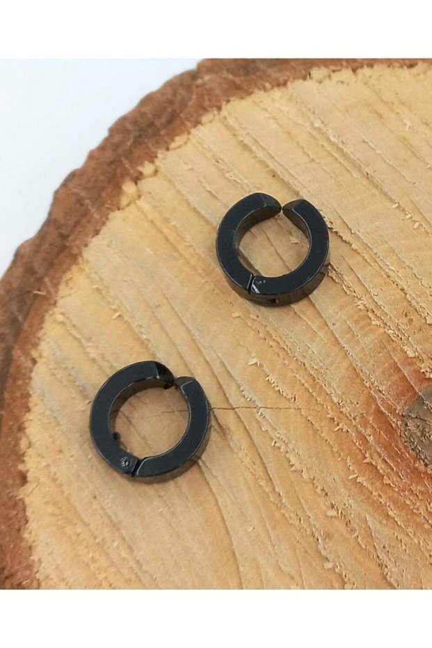 Black Color Pinch Steel Earrings