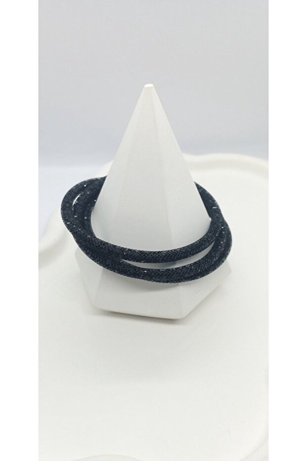 Black Color Shiny Magnet End Flexible Bracelet