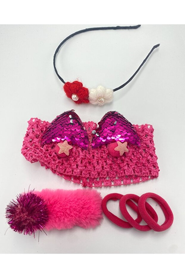 Colorful Patterned Crown Buckle Bandana Set